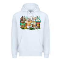White goats coffee cups Premium Hoodie - Zillion Design Studio