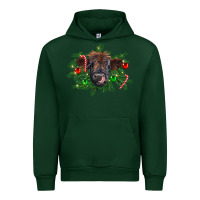Forest Green Christmas highland calf Urban Hoodie - RanaPortraitStore