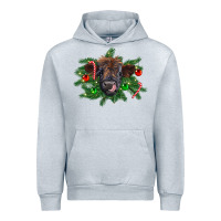 Heather Grey Christmas highland calf Urban Hoodie - RanaPortraitStore