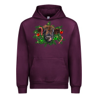 Mauve Wine Christmas highland calf Urban Hoodie - RanaPortraitStore