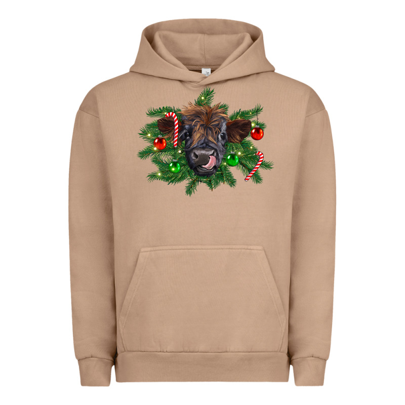 Christmas Highland Calf Urban Hoodie by RanaPortraitStore | Teevron