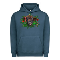 Pigment Midnight Navy Christmas highland calf Urban Hoodie - RanaPortraitStore