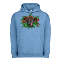 Pigment Pebble Blue Christmas highland calf Urban Hoodie - RanaPortraitStore