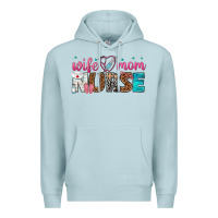 Blue Mist wife mom nurse Premium Hoodie - texasbilliewilder