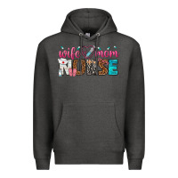 Charcoal Heather wife mom nurse Premium Hoodie - texasbilliewilder
