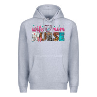 Heather Grey wife mom nurse Premium Hoodie - texasbilliewilder