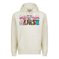 Oatmeal Heather wife mom nurse Premium Hoodie - texasbilliewilder