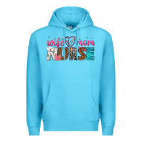 Ocean Blue wife mom nurse Premium Hoodie - texasbilliewilder