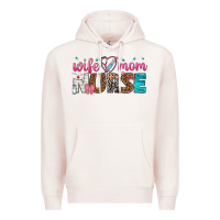 Pale Pink wife mom nurse Premium Hoodie - texasbilliewilder