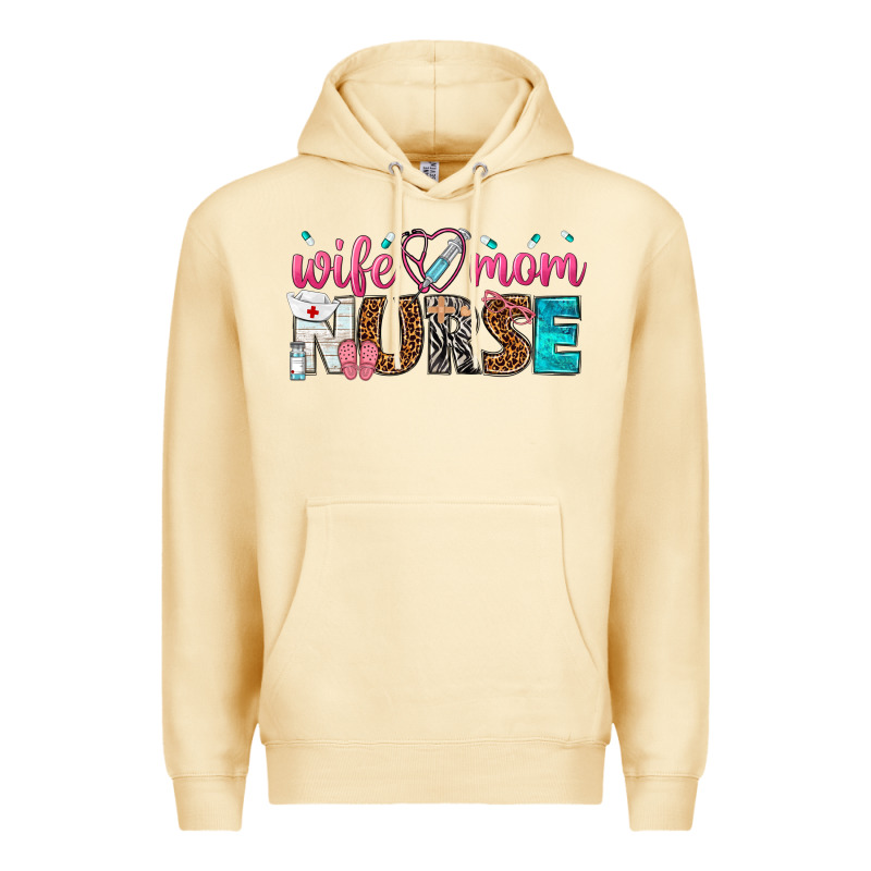Wife Mom Nurse Premium Hoodie by texasbilliewilder | Teevron