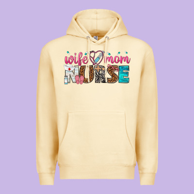 Wife Mom Nurse Premium Hoodie Designed By Texasbilliewilder