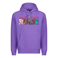 Purple wife mom nurse Premium Hoodie - texasbilliewilder