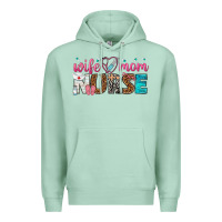 Seafoam wife mom nurse Premium Hoodie - texasbilliewilder