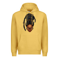 Antique Gold afro woman faux jumbo locs Premium Hoodie - texasbilliewilder