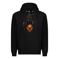 Black afro woman faux jumbo locs Premium Hoodie - texasbilliewilder