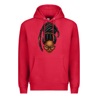 Cardinal afro woman faux jumbo locs Premium Hoodie - texasbilliewilder