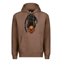 Chestnut afro woman faux jumbo locs Premium Hoodie - texasbilliewilder