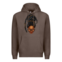 Coffee afro woman faux jumbo locs Premium Hoodie - texasbilliewilder