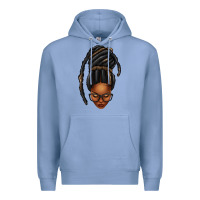 Colony Blue afro woman faux jumbo locs Premium Hoodie - texasbilliewilder