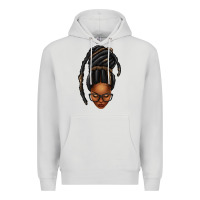 Dove Grey afro woman faux jumbo locs Premium Hoodie - texasbilliewilder