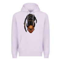 Lilac afro woman faux jumbo locs Premium Hoodie - texasbilliewilder