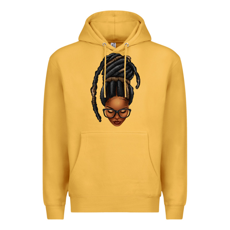 Afro Woman Faux Jumbo Locs Premium Hoodie by texasbilliewilder | Teevron