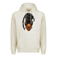 Oatmeal Heather afro woman faux jumbo locs Premium Hoodie - texasbilliewilder