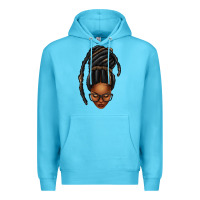 Ocean Blue afro woman faux jumbo locs Premium Hoodie - texasbilliewilder