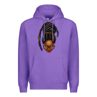 Purple afro woman faux jumbo locs Premium Hoodie - texasbilliewilder