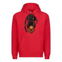 Red afro woman faux jumbo locs Premium Hoodie - texasbilliewilder