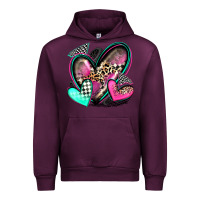 Mauve Wine race hearts Urban Hoodie - Zillion Design Studio