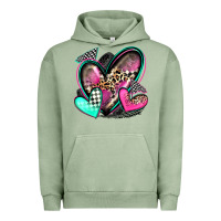 Pigment Oil Green race hearts Urban Hoodie - Zillion Design Studio