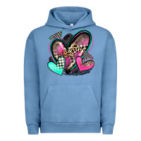Pigment Pebble Blue race hearts Urban Hoodie - Zillion Design Studio