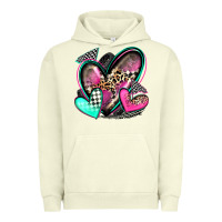 Pigment Pistachio race hearts Urban Hoodie - Zillion Design Studio