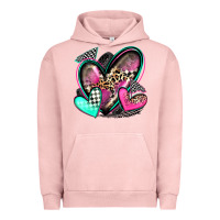 Pigment Salmon race hearts Urban Hoodie - Zillion Design Studio