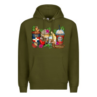 Army Green dominican republic coffee cups Premium Hoodie - Zillion Design Studio