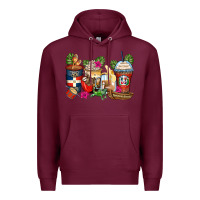 Burgundy dominican republic coffee cups Premium Hoodie - Zillion Design Studio