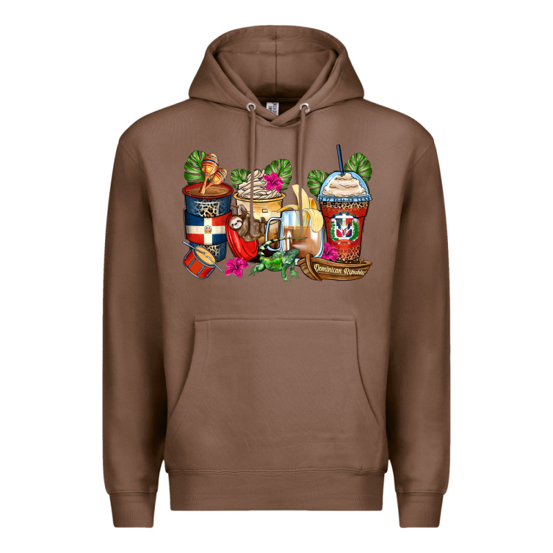 Dominican Republic Coffee Cups Premium Hoodie by Zillion Design Studio | Teevron