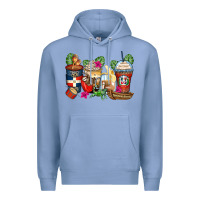 Colony Blue dominican republic coffee cups Premium Hoodie - Zillion Design Studio