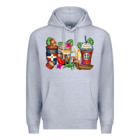 Heather Grey dominican republic coffee cups Premium Hoodie - Zillion Design Studio