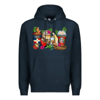 Navy dominican republic coffee cups Premium Hoodie - Zillion Design Studio