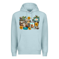 Blue Mist bull skull coffee cups Premium Hoodie - Zillion Design Studio