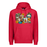 Cardinal bull skull coffee cups Premium Hoodie - Zillion Design Studio
