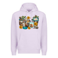 Lilac bull skull coffee cups Premium Hoodie - Zillion Design Studio
