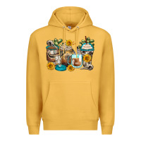 Mustard bull skull coffee cups Premium Hoodie - Zillion Design Studio