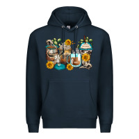 Navy bull skull coffee cups Premium Hoodie - Zillion Design Studio