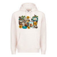 Pale Pink bull skull coffee cups Premium Hoodie - Zillion Design Studio