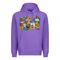Purple bull skull coffee cups Premium Hoodie - Zillion Design Studio
