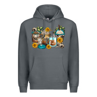 Rock bull skull coffee cups Premium Hoodie - Zillion Design Studio