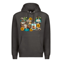 Smoke bull skull coffee cups Premium Hoodie - Zillion Design Studio